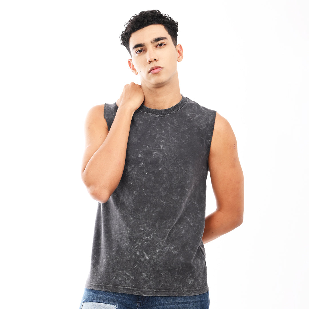 Grey Acid washed tanks - Needles and Stitches