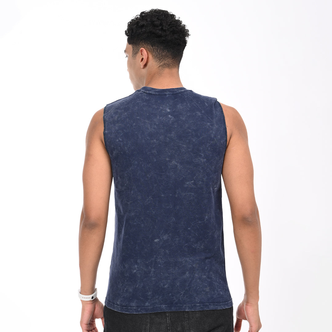 Navy blue Acid washed tanks - Needles and Stitches